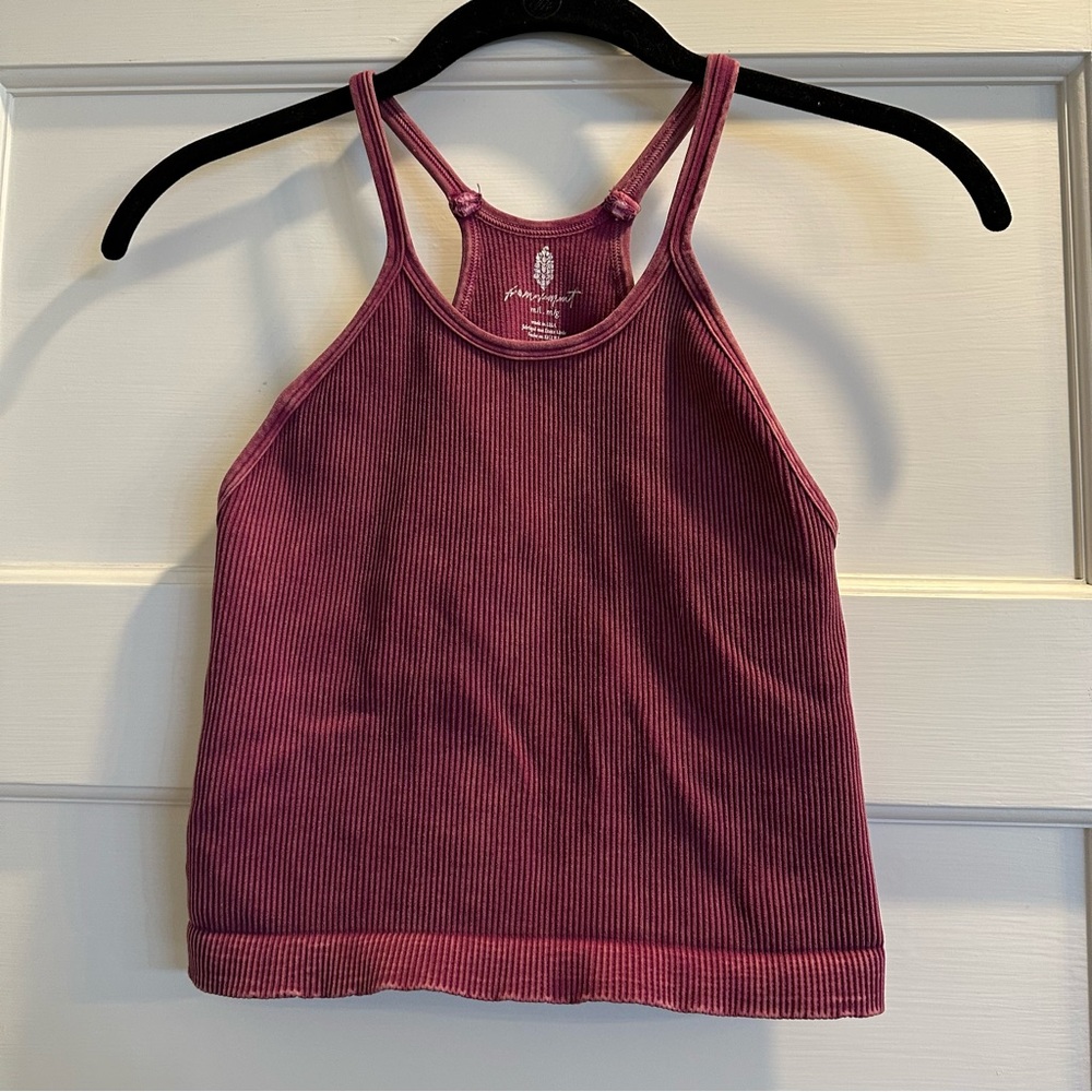 FP Movement by Free People Ribbed Tank Top in Wine